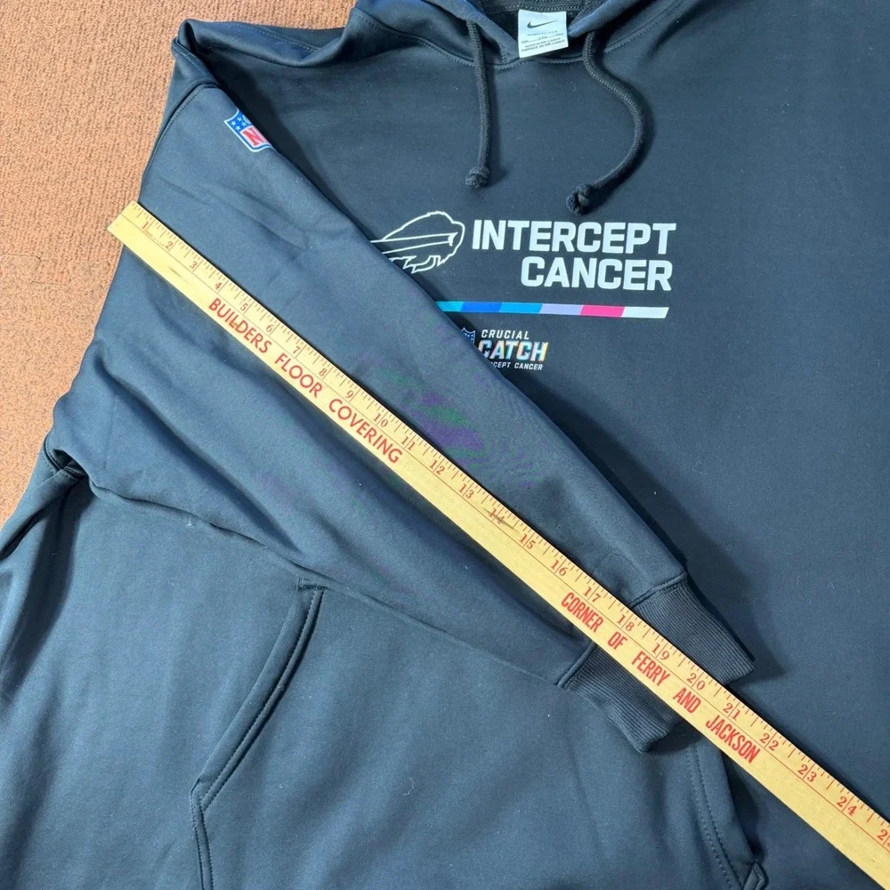 Nike Mens Buffalo Bills Intercept Cancer Crucial Catch Therma-FIT Hoodie XXL Blk